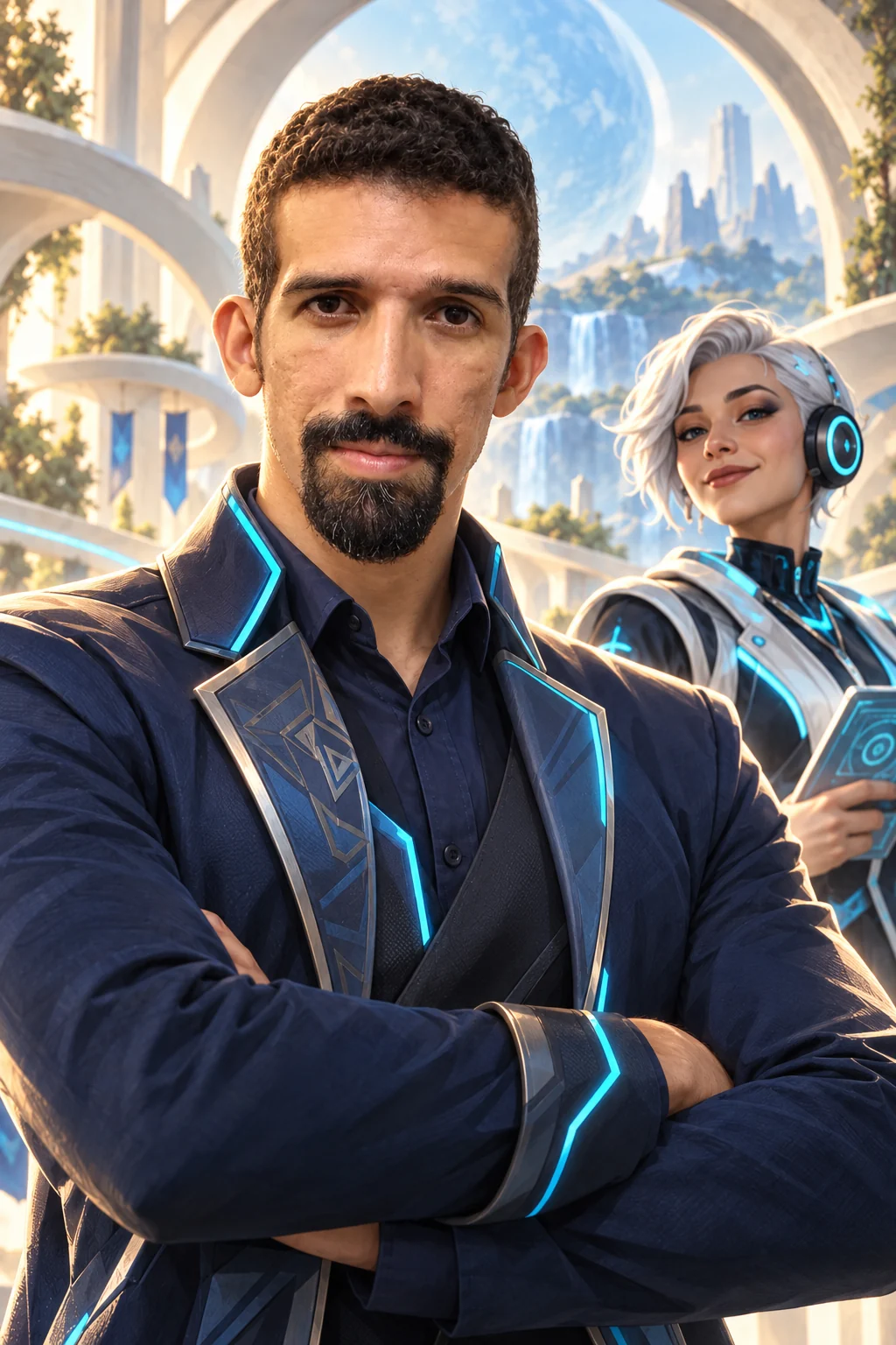 Retrato ilustrado de Ramon Santos, fundador e CEO da Alpha Centauri